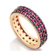 Anel Zirconia Rosa e Preto